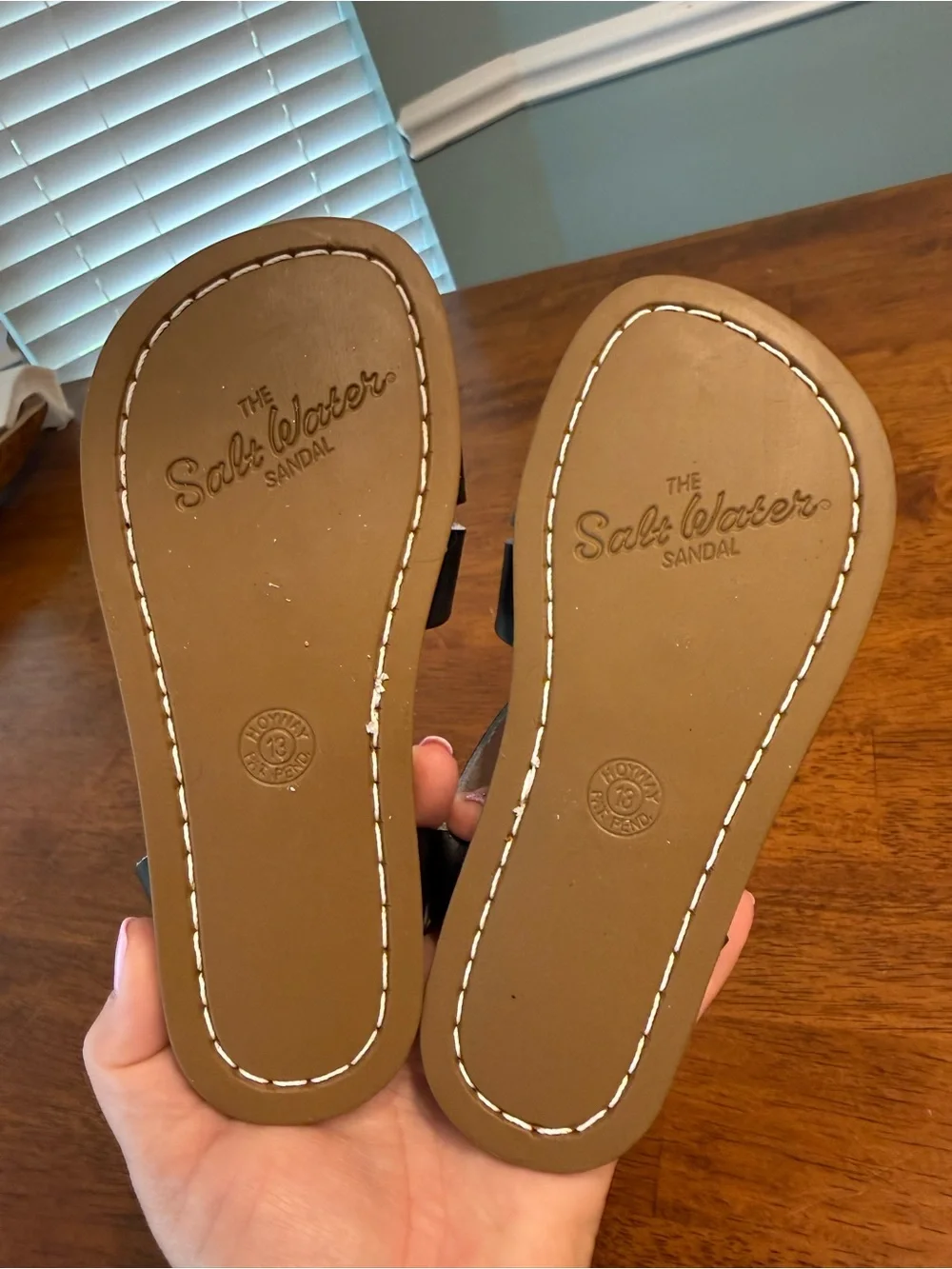 Salt Water Sandals The Original Black Leather Kids Size 13 Youth Strappy
